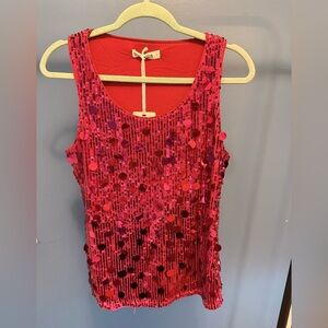 Grace Karin Hot Pink Sequin Tank Top